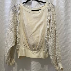 Free People Small Sweatshirt with Fringe